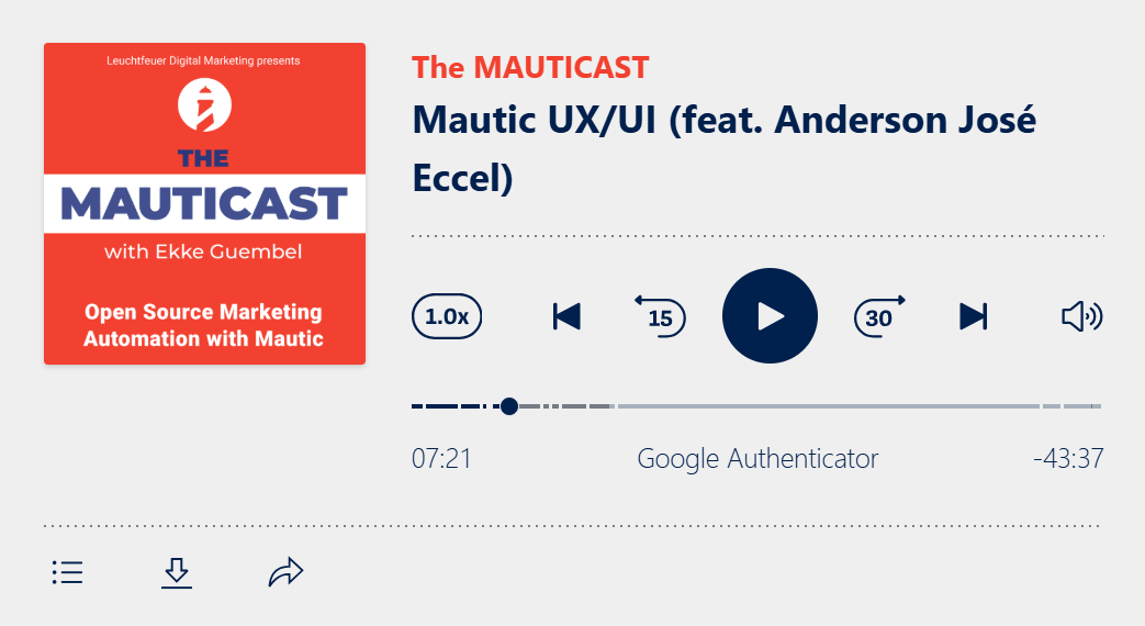 Appearance on the 𝙈𝘼𝙐𝙏𝙄𝘾𝘼𝙎𝙏 #48 🔈 Mautic UX/UI